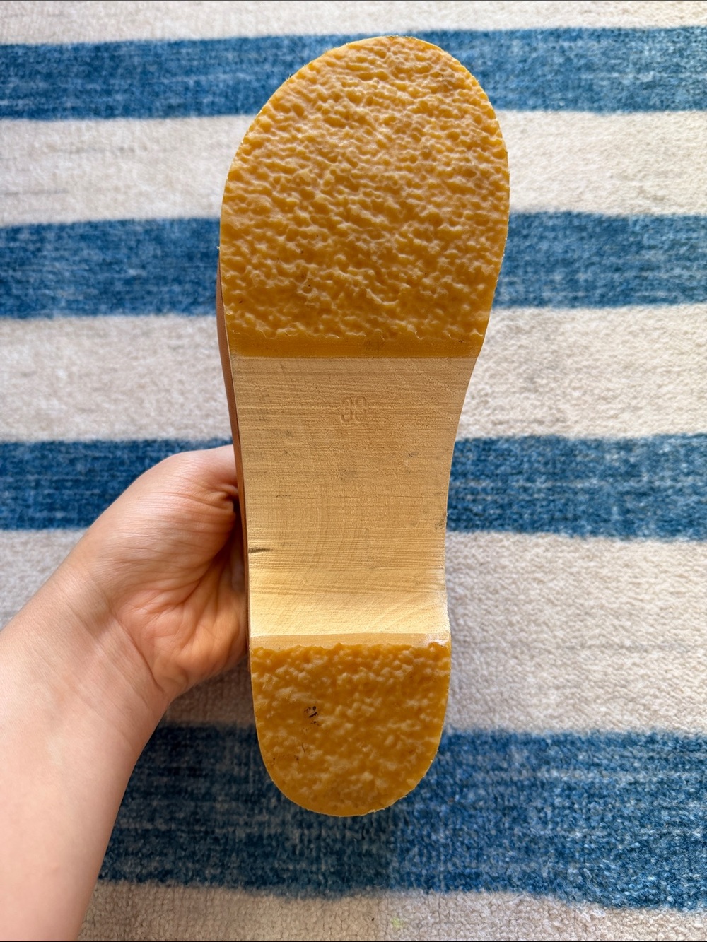 Bryr Worker Leather Clogs in Natural Tan - Picture 4 of 5